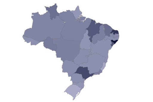 Alagoas, Rio Grande do Norte e São Paulo apresentaram, respectivamente, o maior crescimento relativo de novos empregos em junho. (Fonte: CAGED/Reprodução)