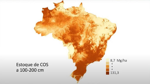 36 bilhões de toneladas de carbono orgânico estão armazenadas em solo brasileiro, o que representa 5% do estoque global. (Fonte: Mapa/Reprodução)