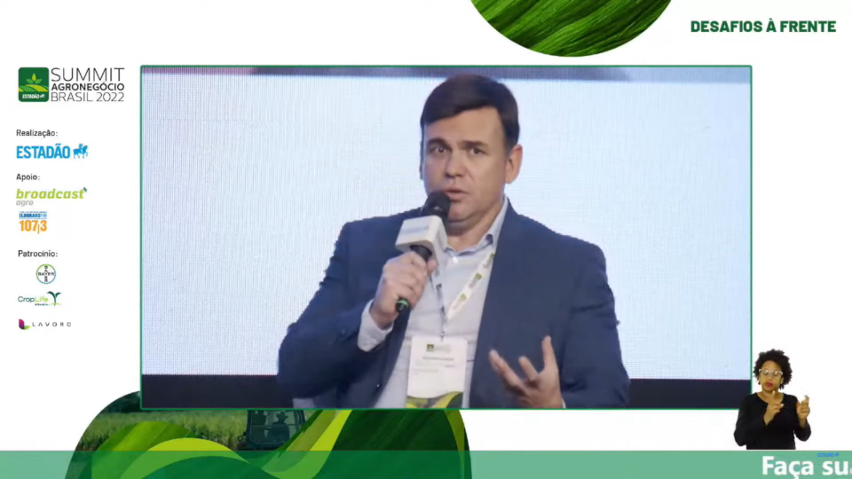 Captura de tela do evento Summit Agronegócio Brasil 2022, realizado pelo Estadão.
