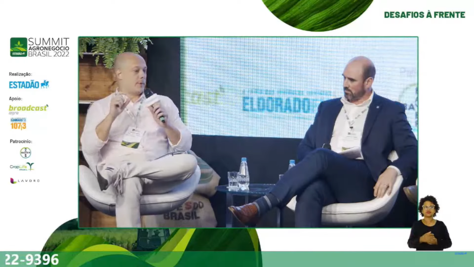 Captura de tela do evento Summit Agronegócio Brasil 2022, realizado pelo Estadão.